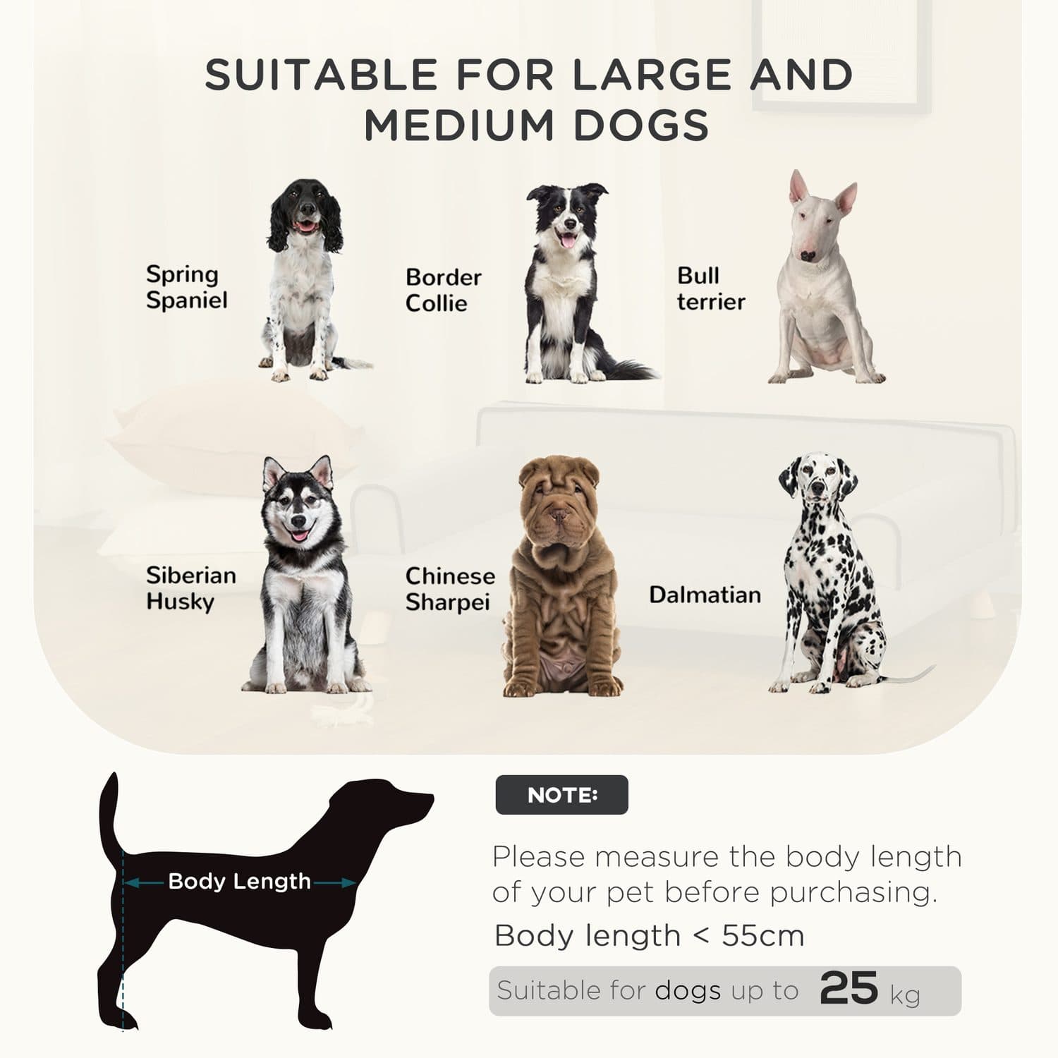 Dog Sofa Bed for Medium and Large Dogs, Grey with Wood Legs - image 5