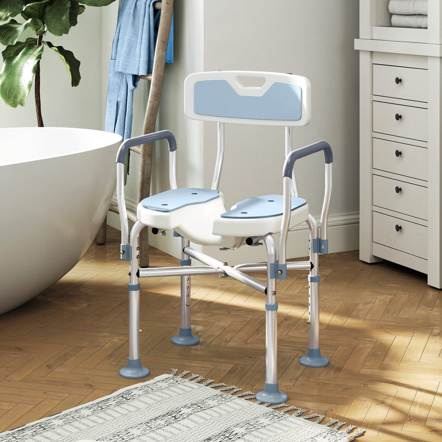 Adjustable Padded Shower Chair for Safe, Effortless Bathing - image 3
