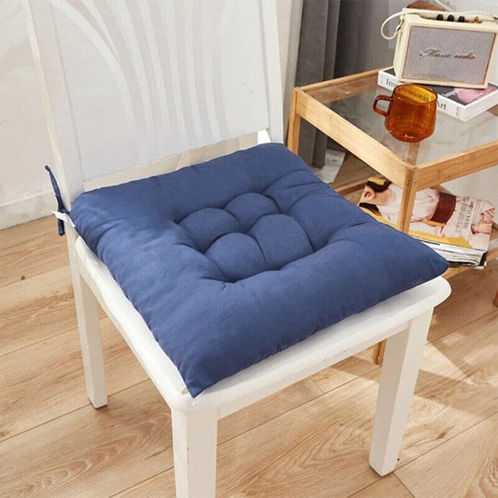 4 Pack Dark Blue Tie-On Chair Cushions - image 7