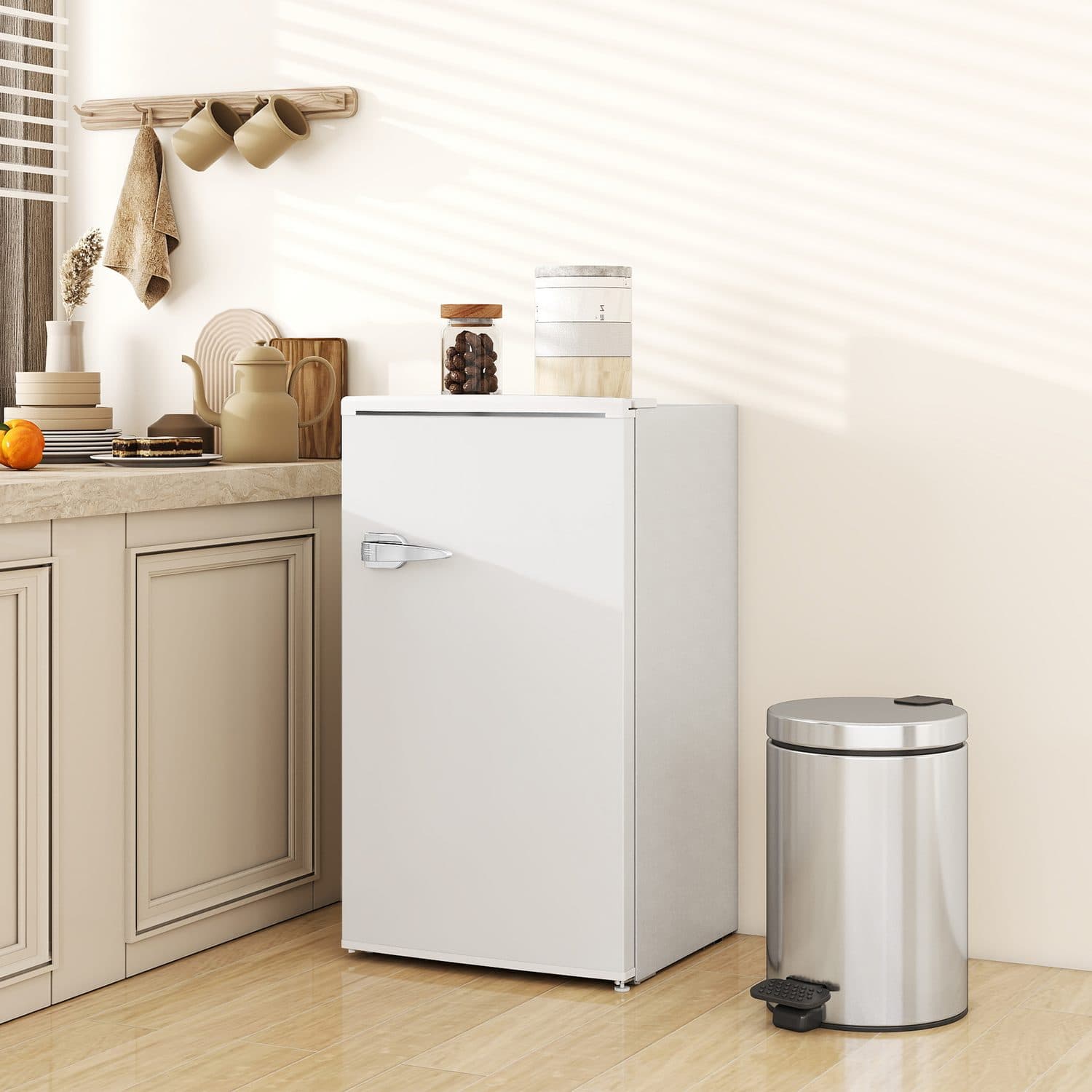 85-Litre Under-Counter Retro Fridge in White With Chiller Box - image 2