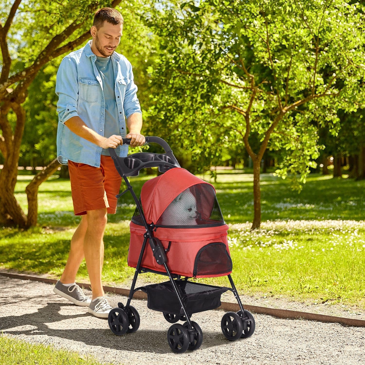 PawHut Foldable Dog Pram Stroller - image 5