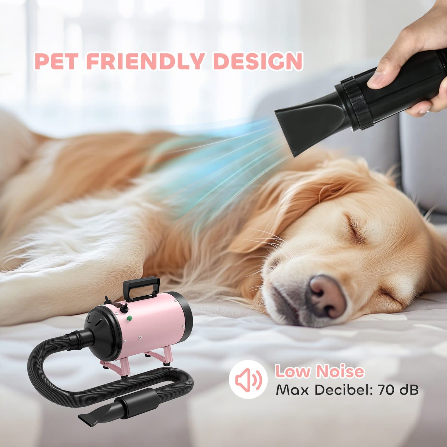 PawHut 2200W Pet Hair Dryer, Adjustable Temperature & Speed - image 5