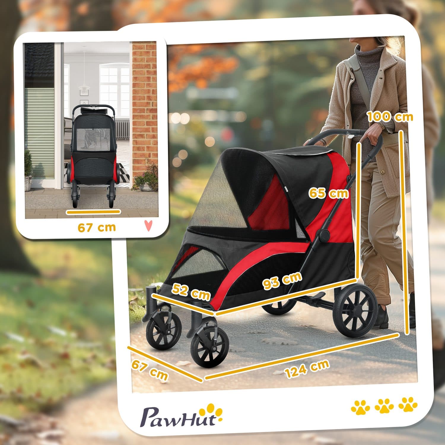 Foldable Pet Stroller for Large Dogs, Up to 30kg - image 2