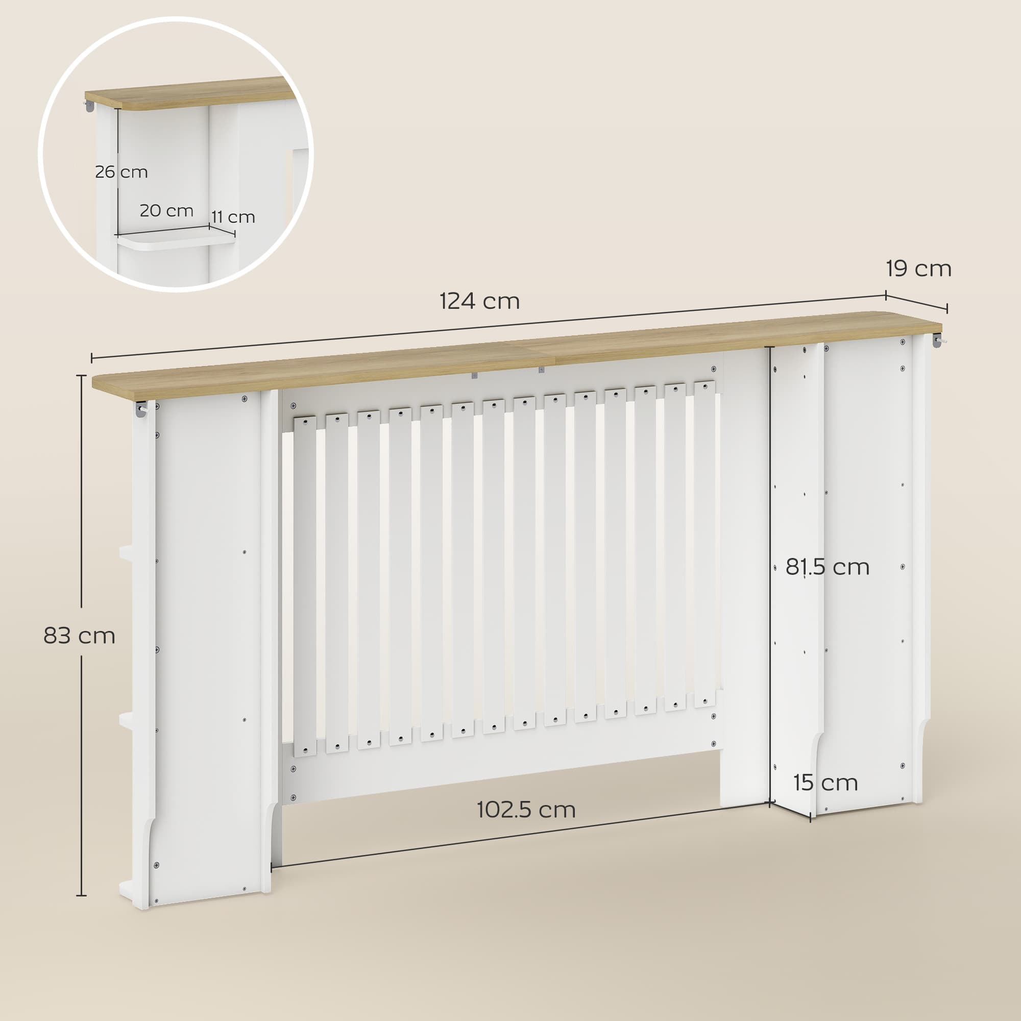 Large White Radiator Cover - image 1