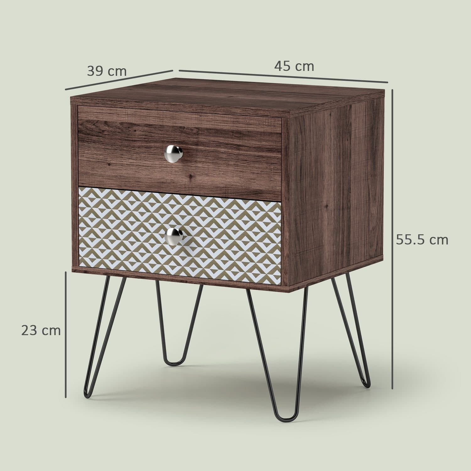 Boho 2-Drawer Bedside Table - image 1
