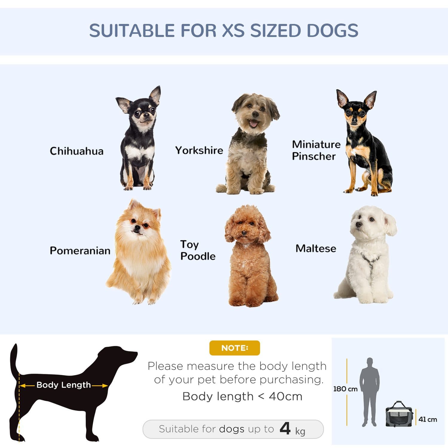 PawHut Foldable Pet Carrier for Cats and Miniature Dogs - image 3