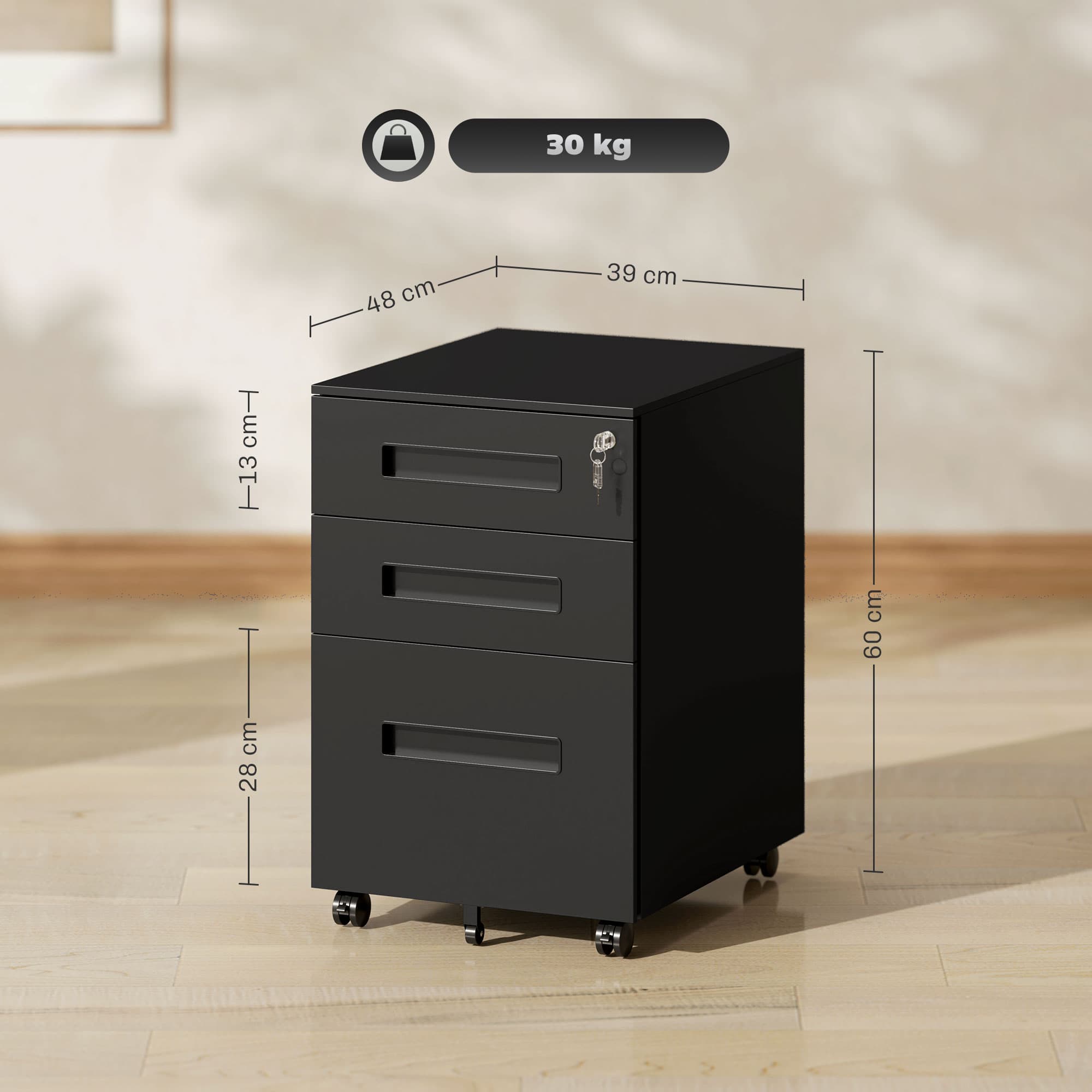 Secure Your Workspace with the Vinsetto Steel Filing Cabinet - image 4