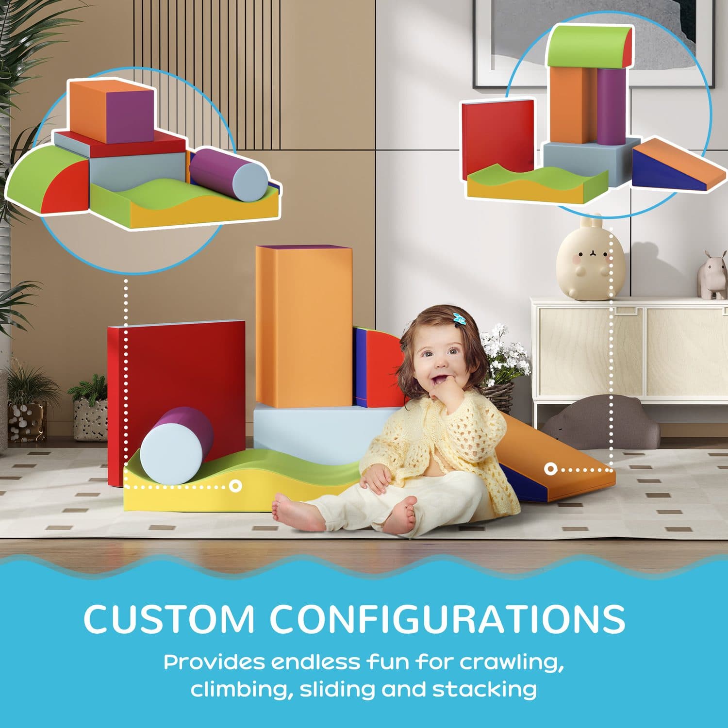 Seven-Piece Soft Foam Play Set for Toddlers Aged 1 to 3 - image 4