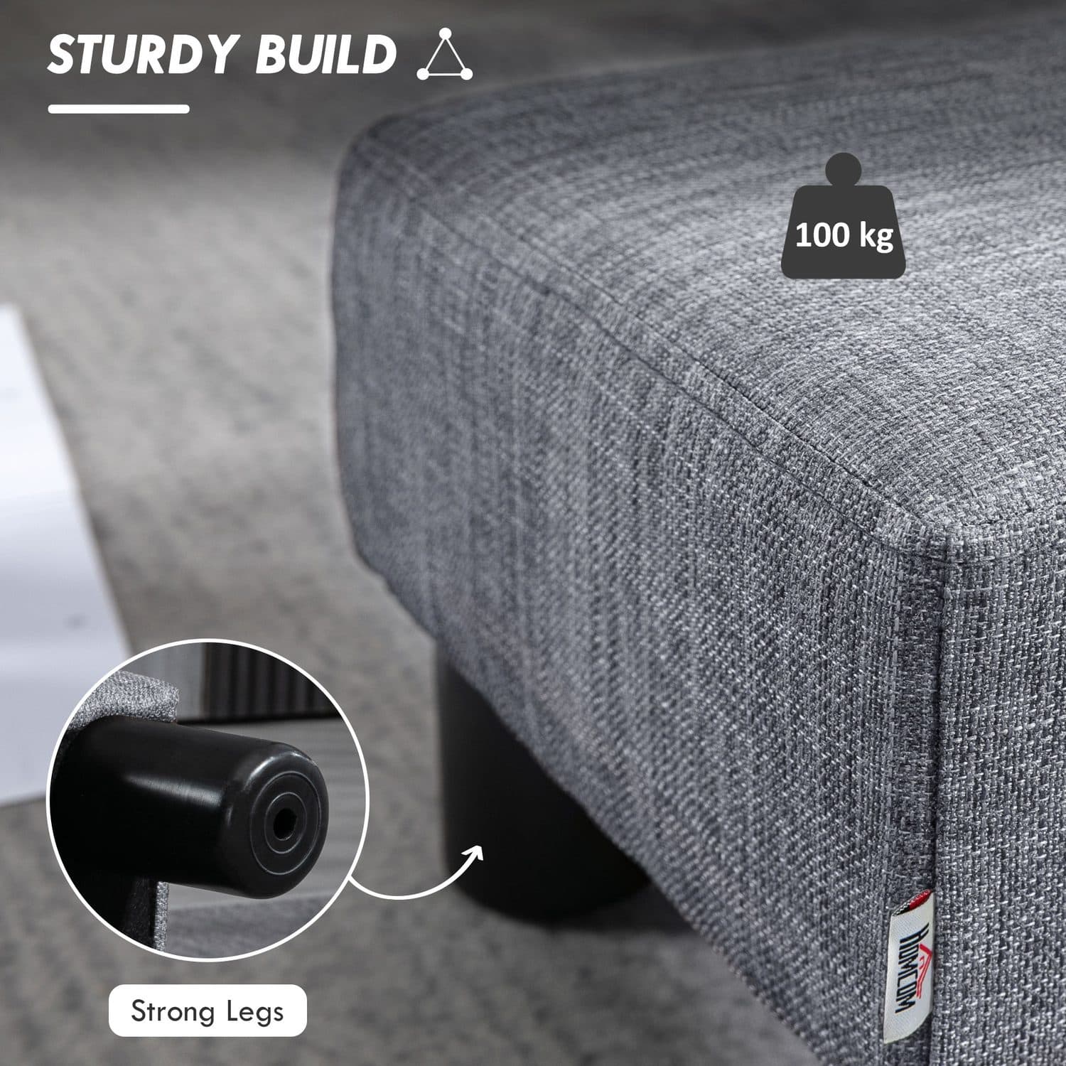 Compact Grey Footstool Ottoman for Everyday Comfort - image 3