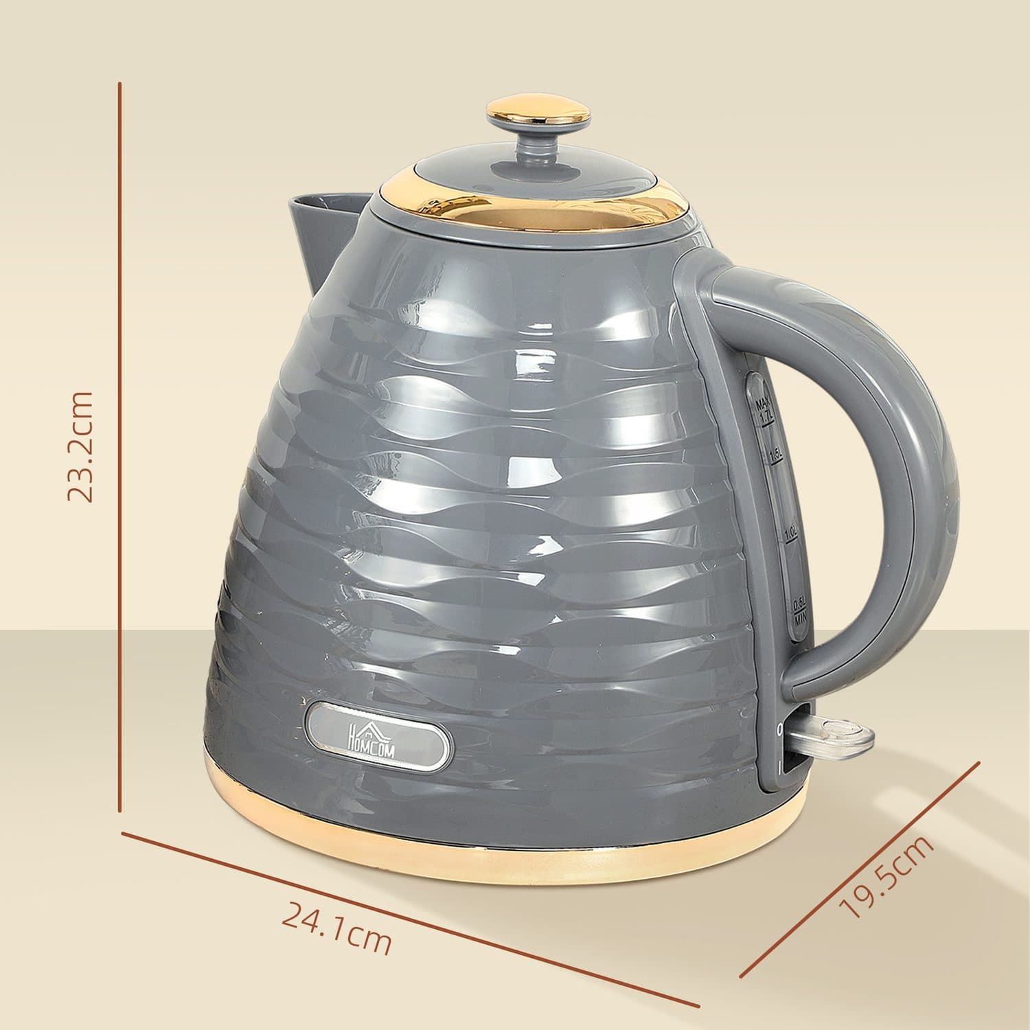 Fast-Boil Grey Kettle with Honeycomb Texture - image 3