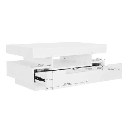 Modern Black Gloss Coffee Table with LED Lighting and Storage - image 10