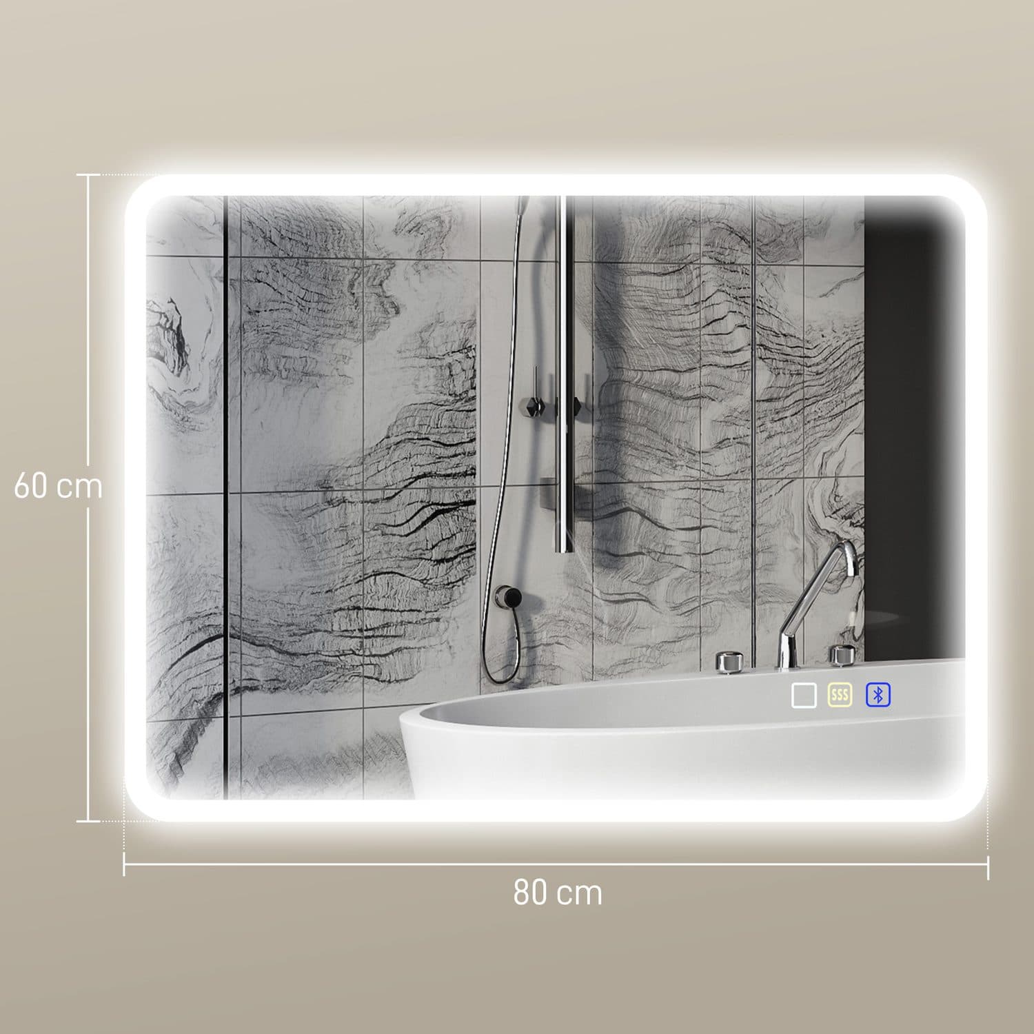 LED Bluetooth Bathroom Mirror - image 4