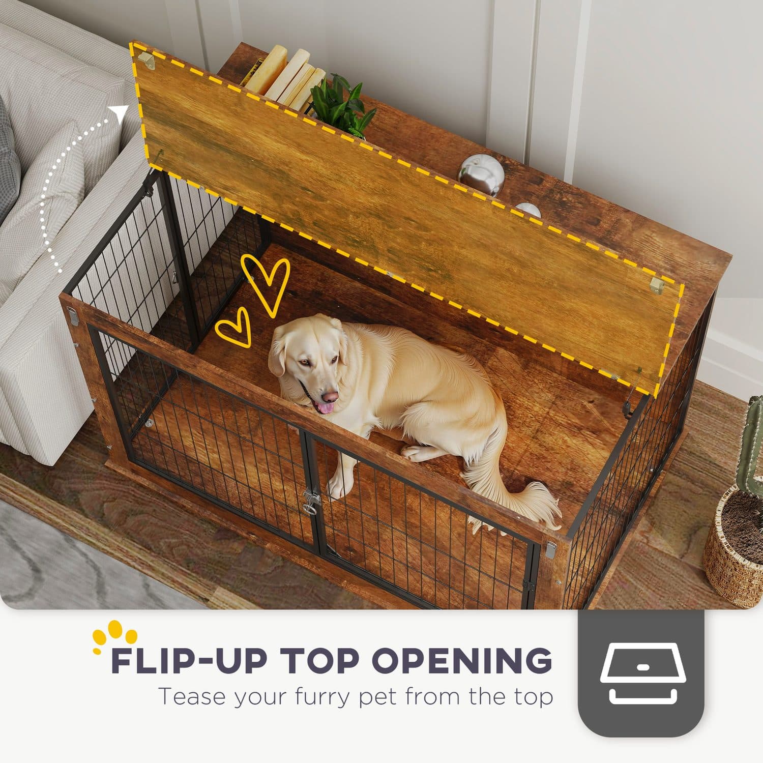 PawHut Dog Crate Furniture for Extra Large Dogs - image 5