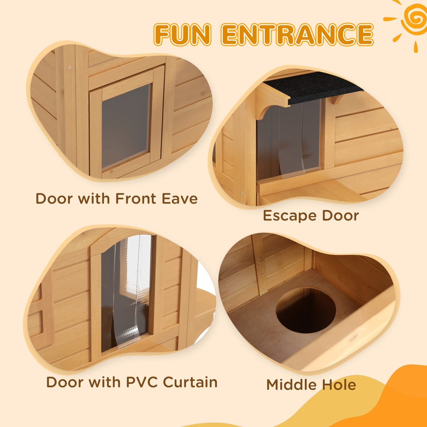 PawHut 2-Story Outdoor Cat House with Escape Door - image 2