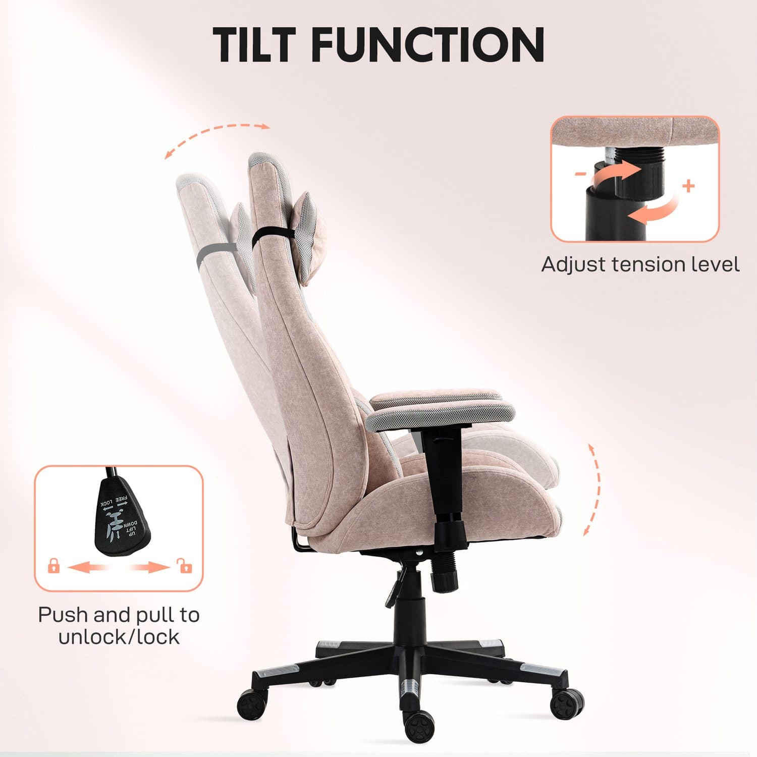 Ergonomic Pink Gaming Chair - image 3