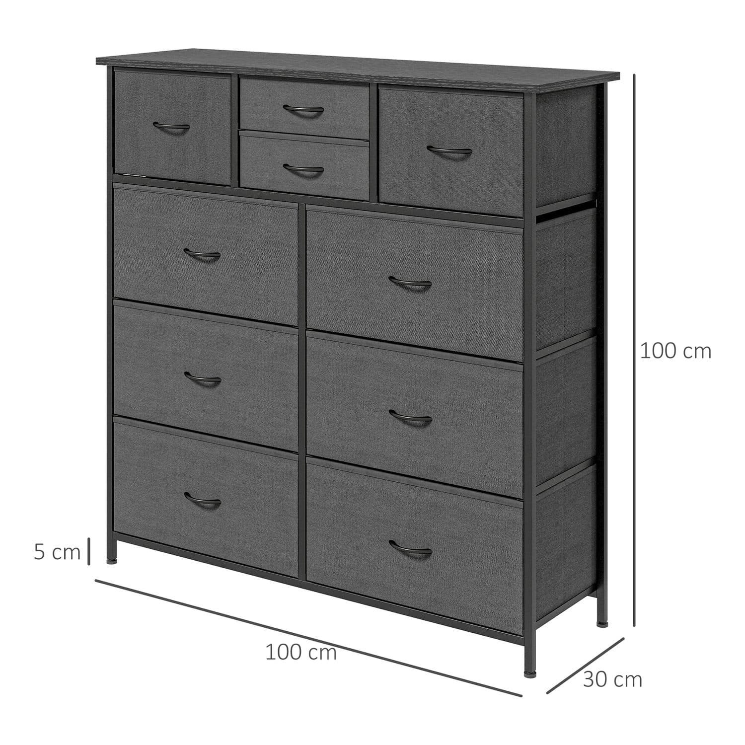 10-Drawer Chest of Drawers — Fabric Storage, Steel Frame - image 3