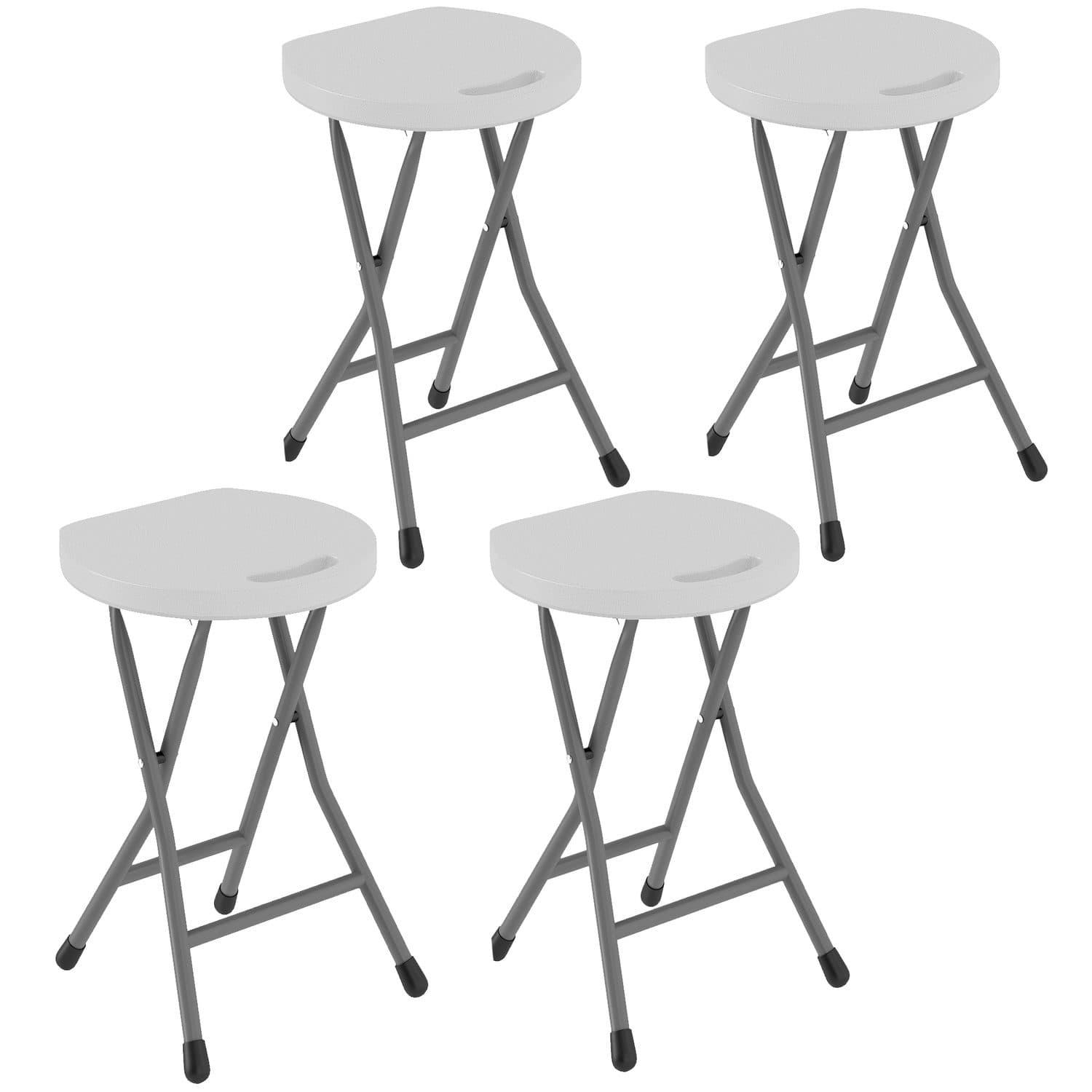 White Folding Carry Stools for Flexible Seating - White