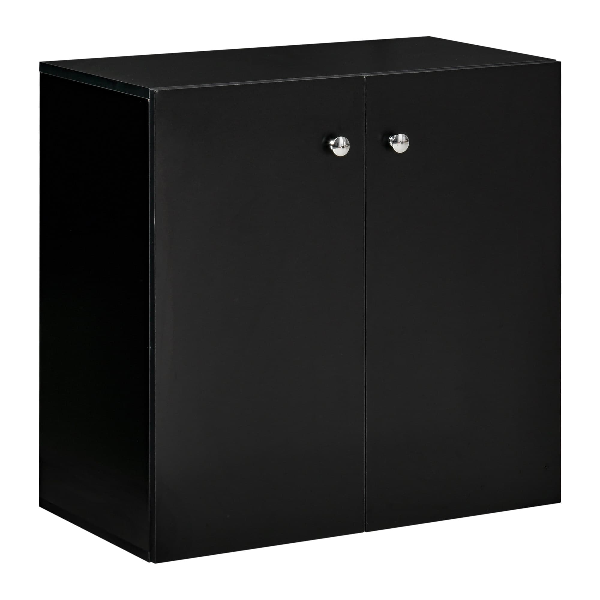 Modern Black Freestanding 2-Tier Storage Cabinet