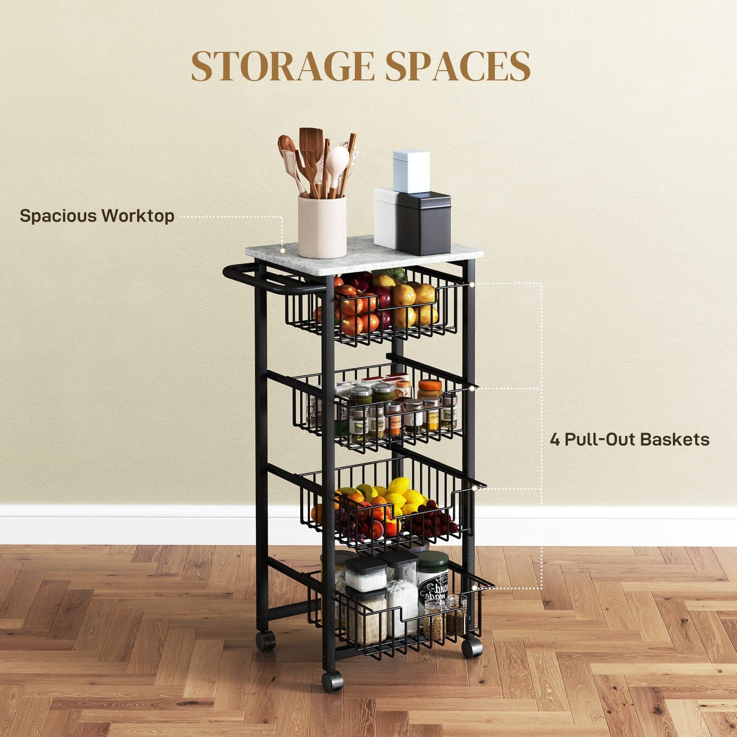 4-Tier Mobile Kitchen Island - image 1