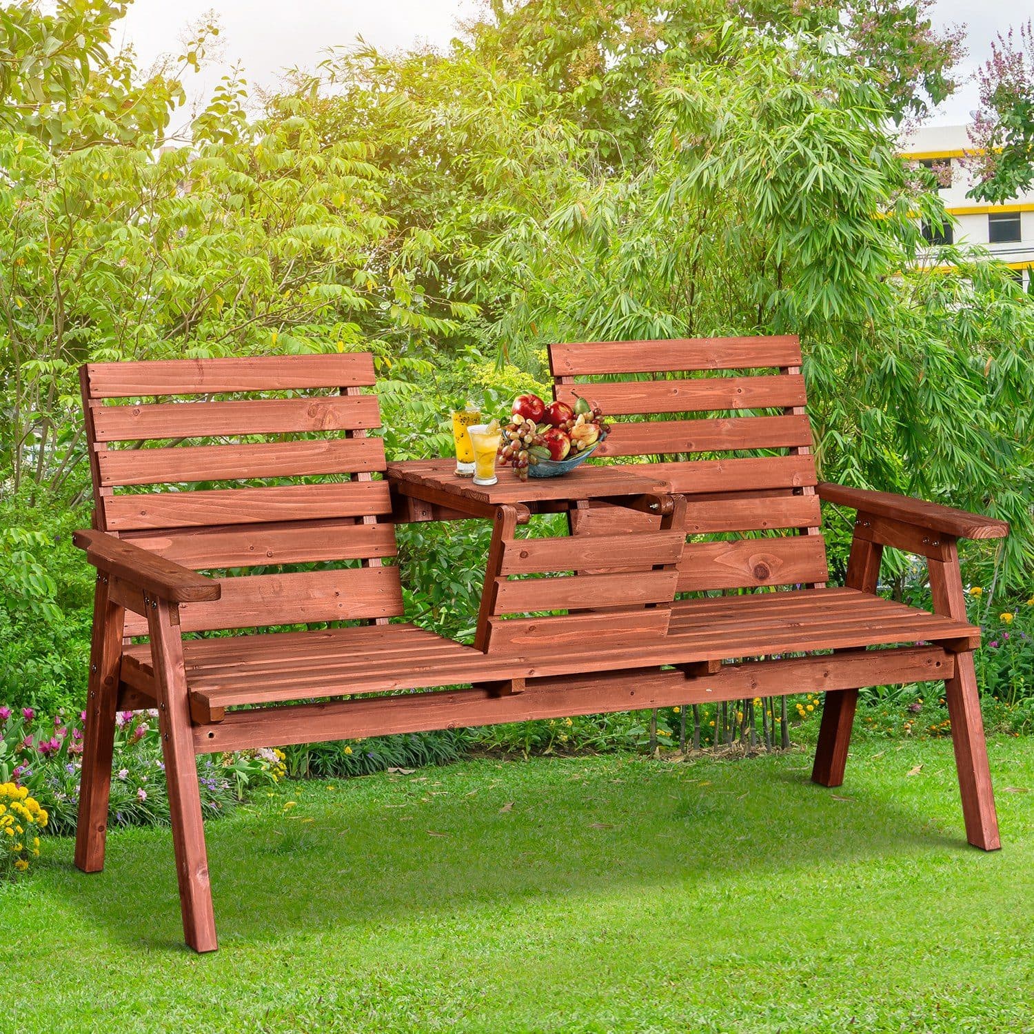 Convertible Fir Wood Garden Bench - image 3
