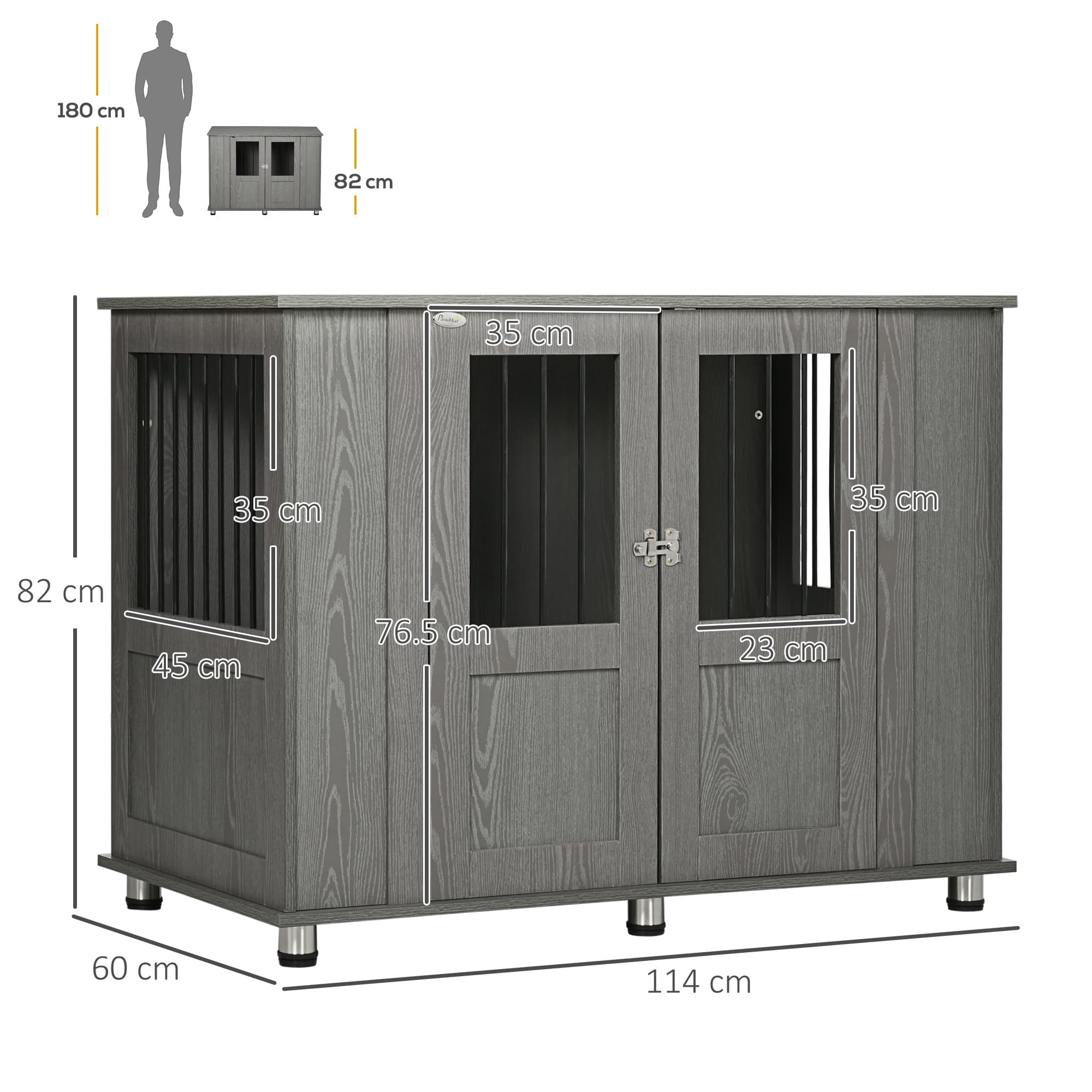Dog Crate Side Table in Grey — Secure Den, Practical Surface - image 5