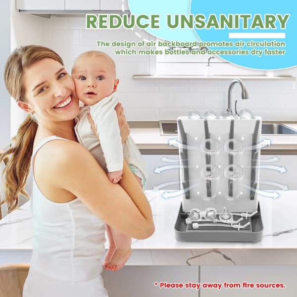 Countertop Vertical Drying Rack for Bottles and Glasses - image 6