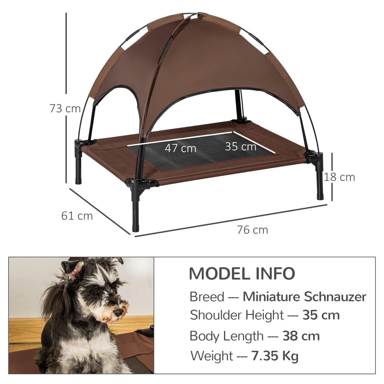 Raised Dog Bed with Breathable Canopy - Medium - image 4