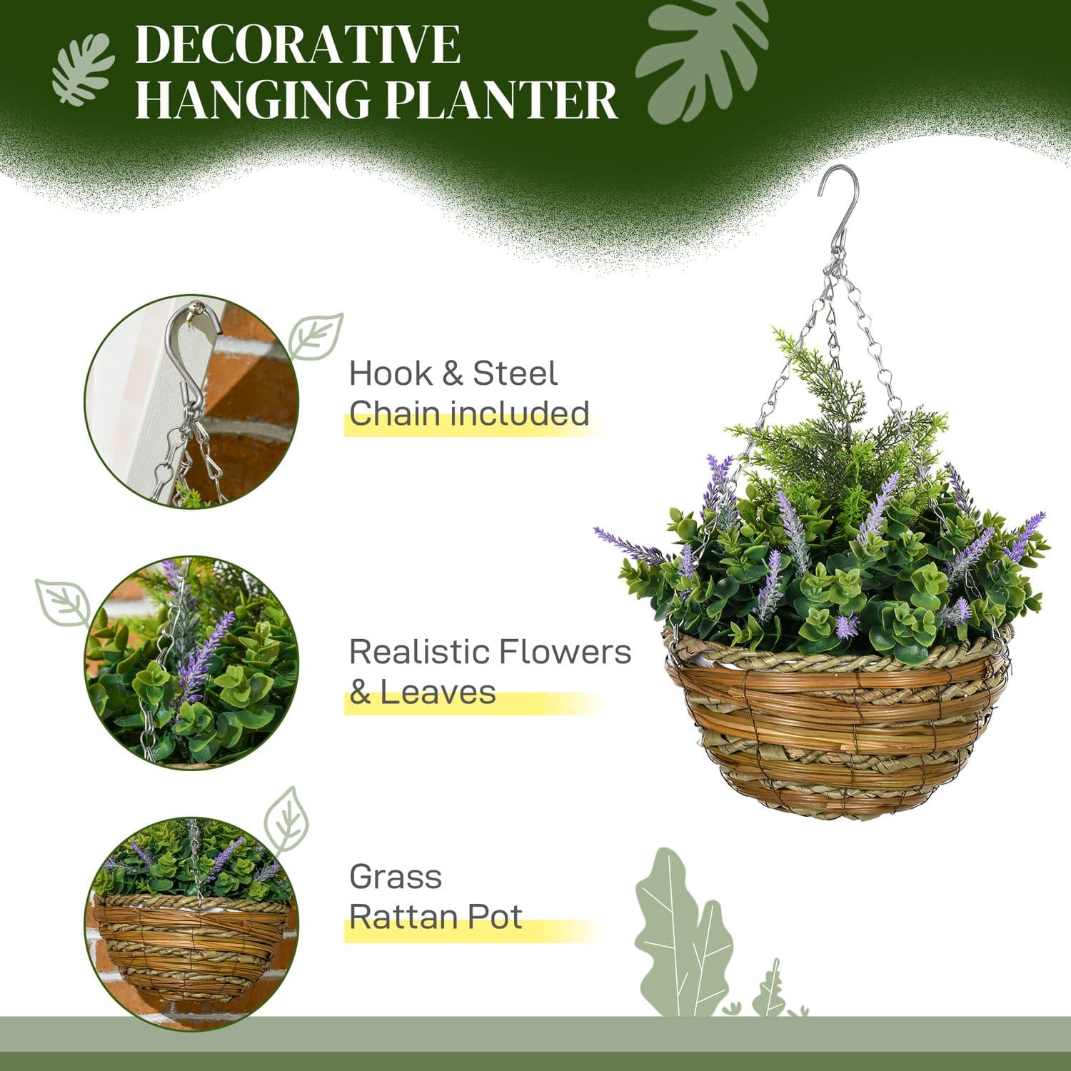 Artificial Hanging Lavender Pots for Easy Colour - image 4