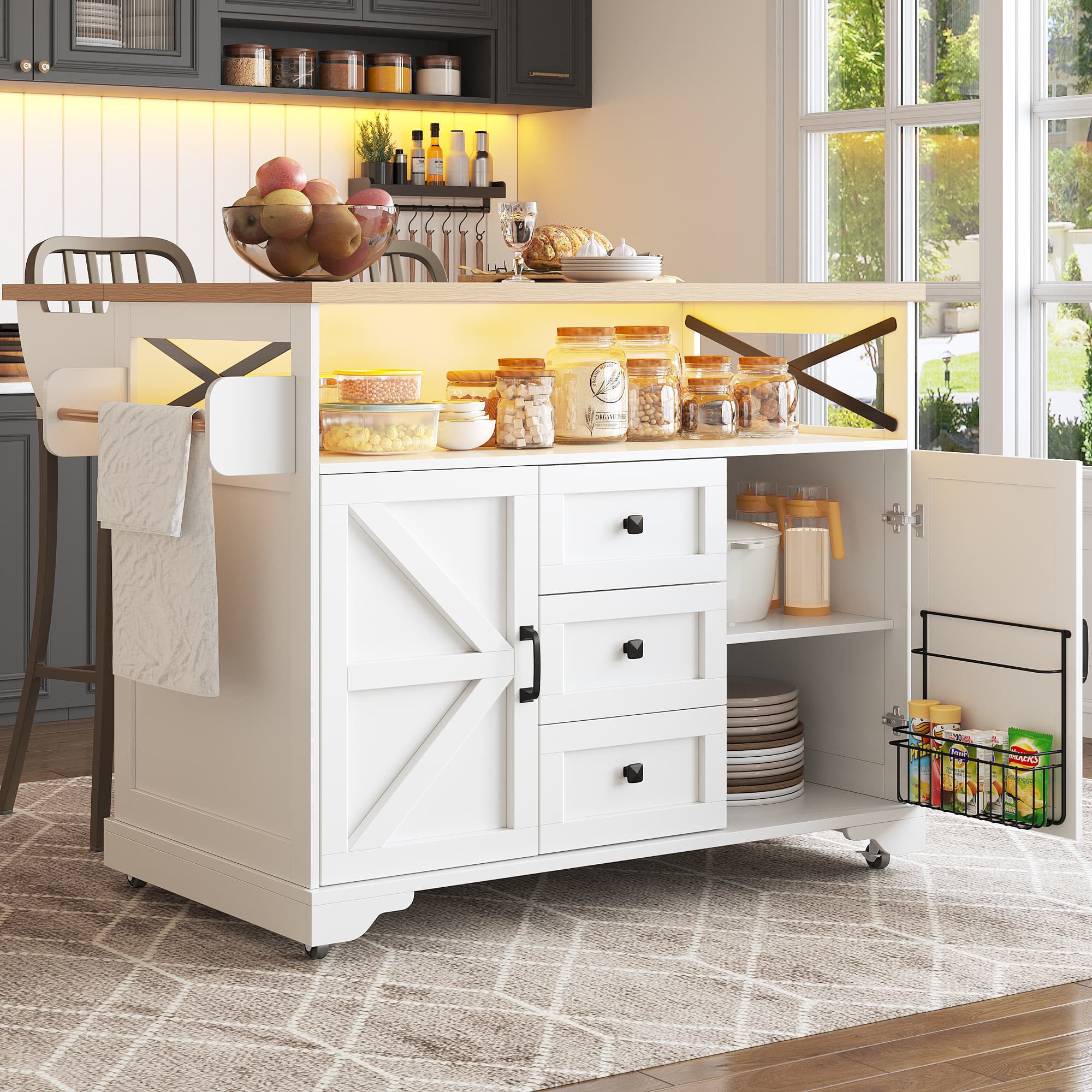 The Ultimate Rollable Kitchen Island with Smart LED Lighting - image 3