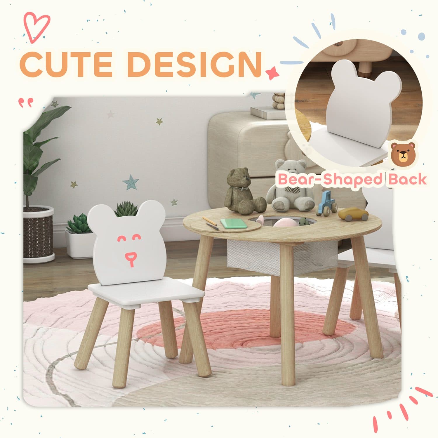 Bear-Themed Kids Table Set - image 5
