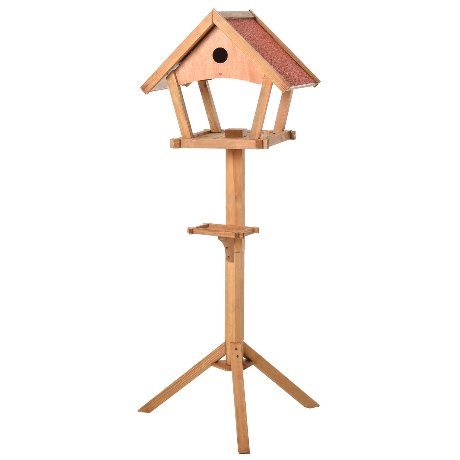 Freestanding Fir Wood Bird Feeding Table