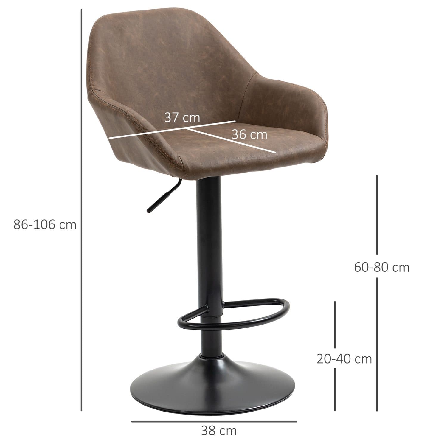 Dark Brown Swivel Bar Stools Set - image 1
