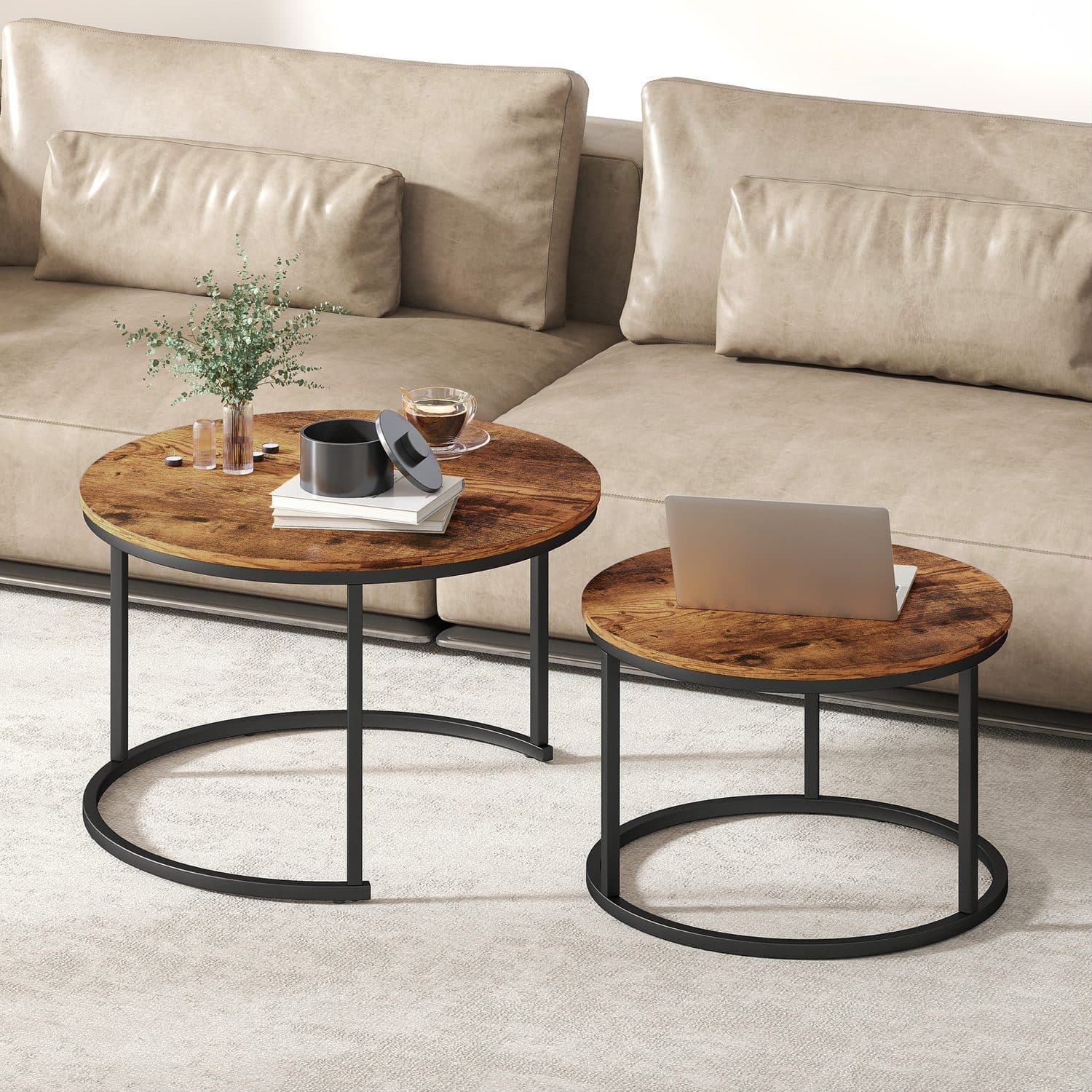Two Round Nesting Tables That Work Together or Apart - image 1