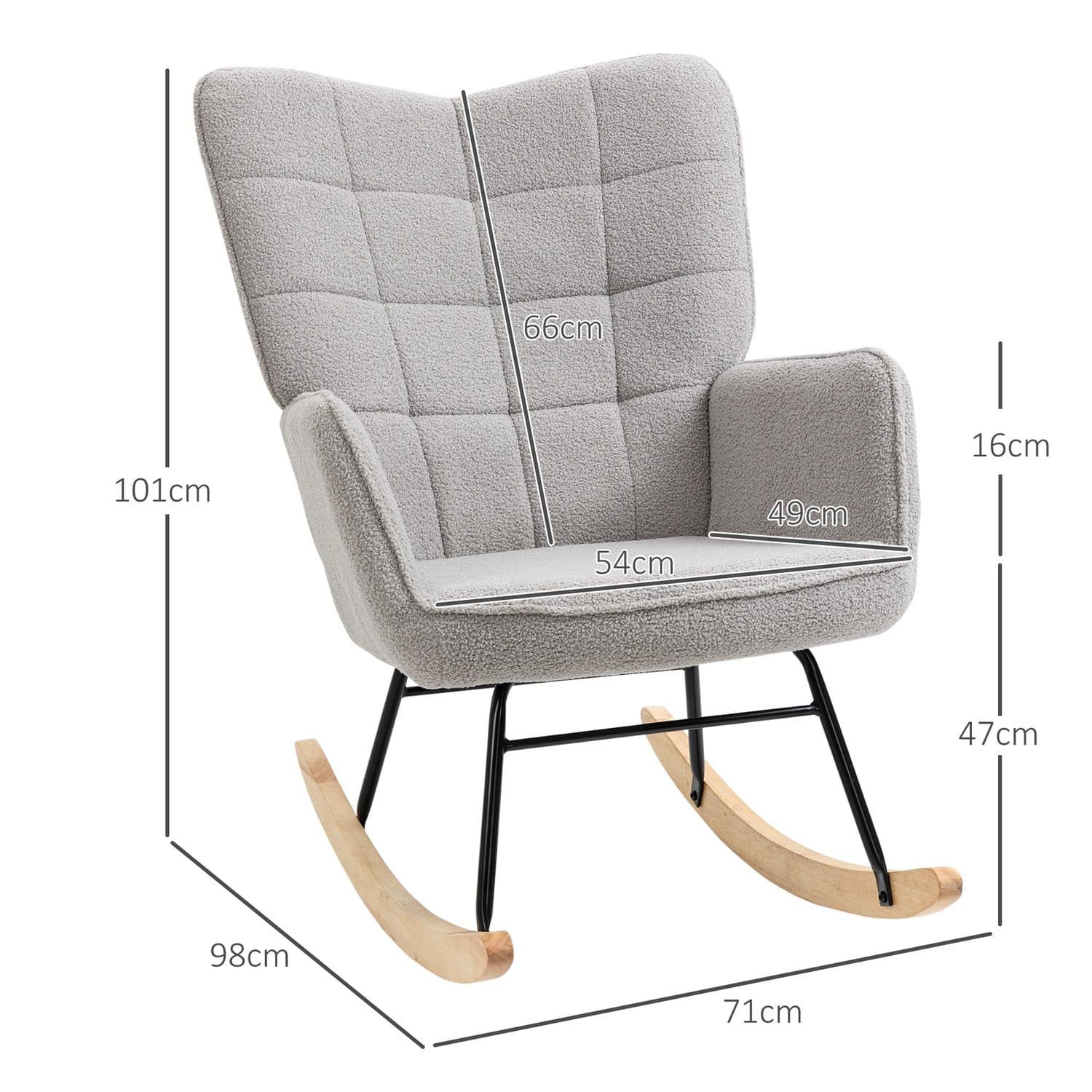 Sink Into Comfort with This Light Grey Wingback Rocking Chair - image 3