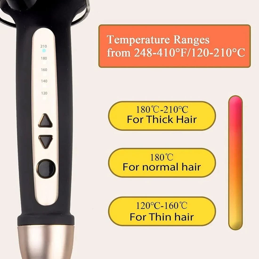 38mm Ceramic Tourmaline Curling Wand for Large Waves - image 9