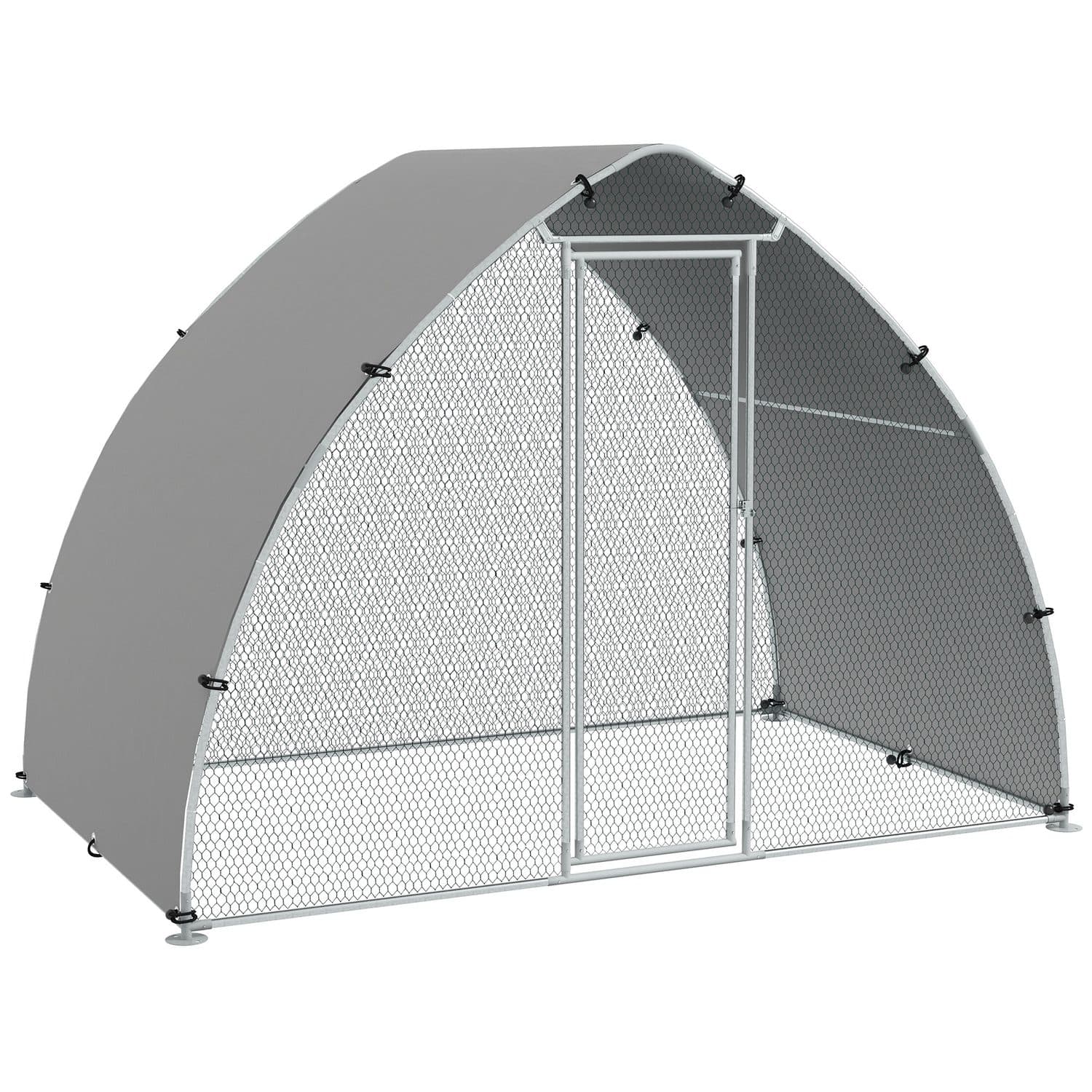 PawHut Galvanised Outdoor Chicken Coop, 3 x 1.9 x 2.2m