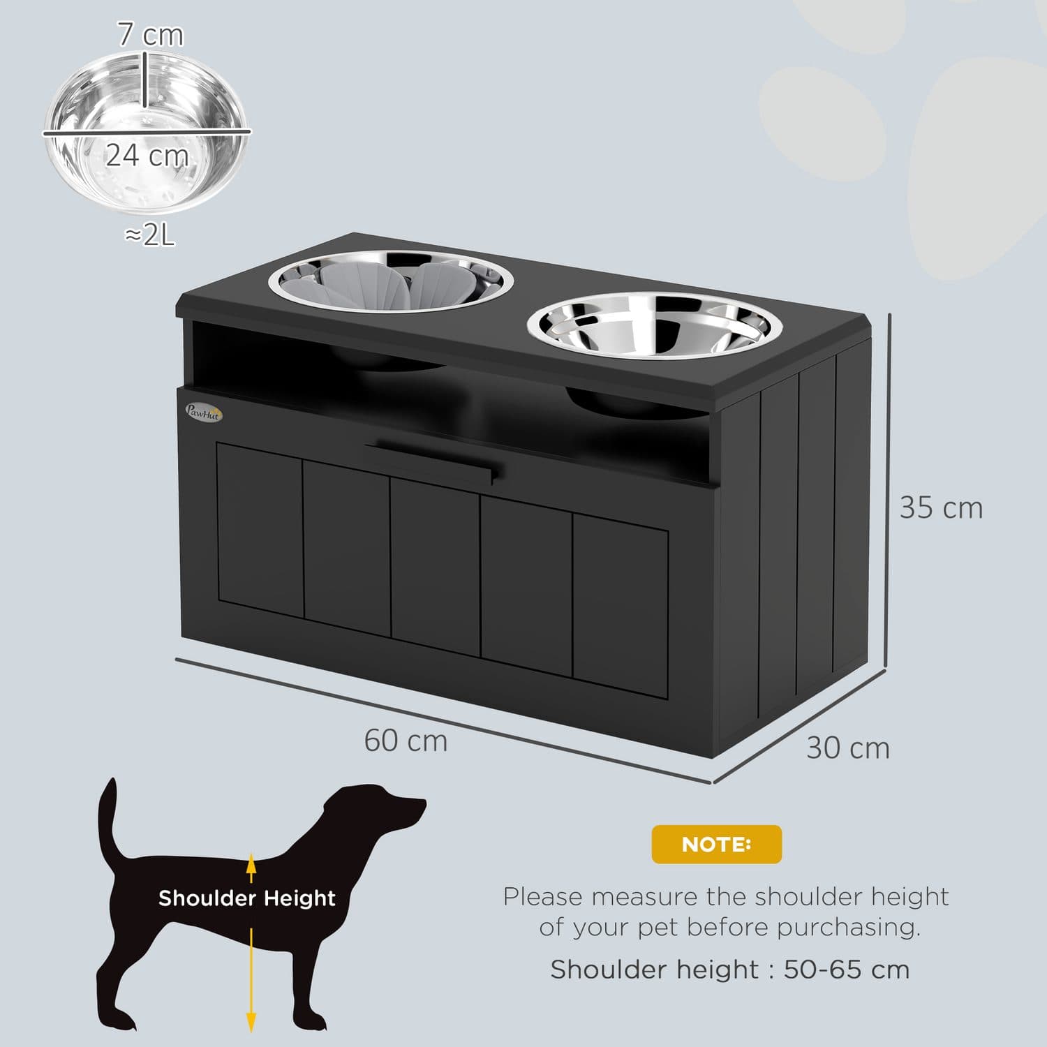 PawHut Raised Slow Feeder Bowl for Large Dogs - image 2
