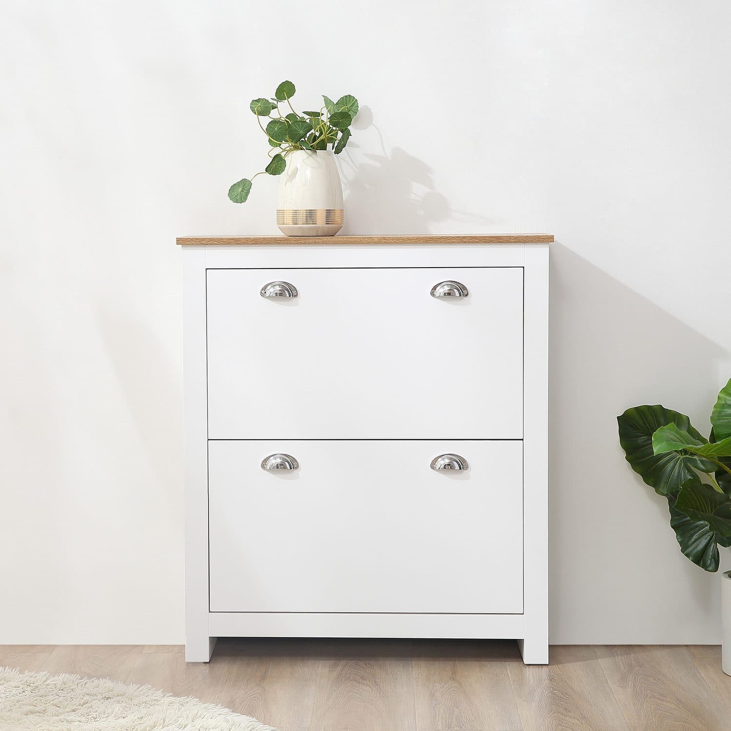 Slimline White Shoe Cabinet - image 2