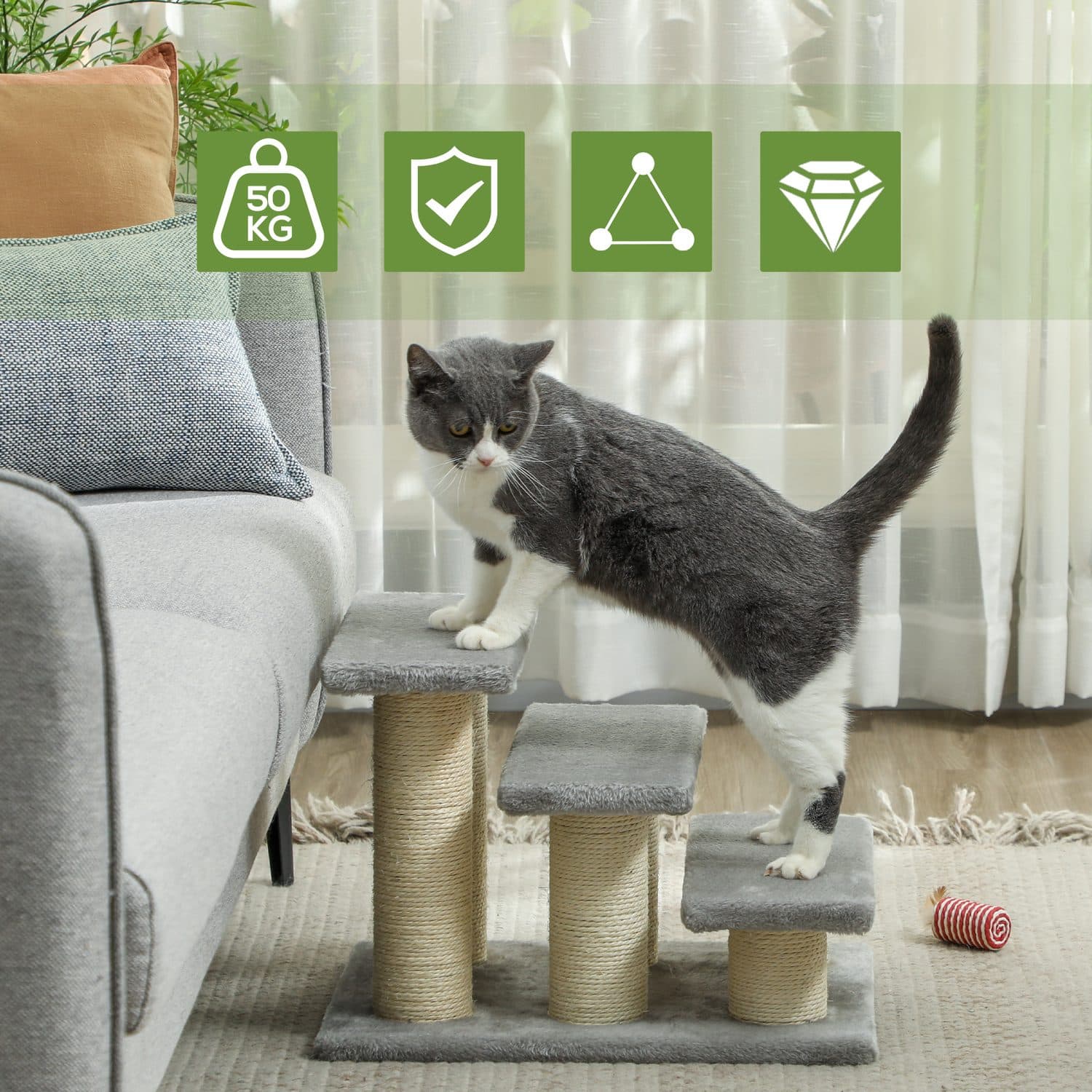 Help Your Cat or Small Dog Climb Safely with 3-Step Pet Stairs - image 5