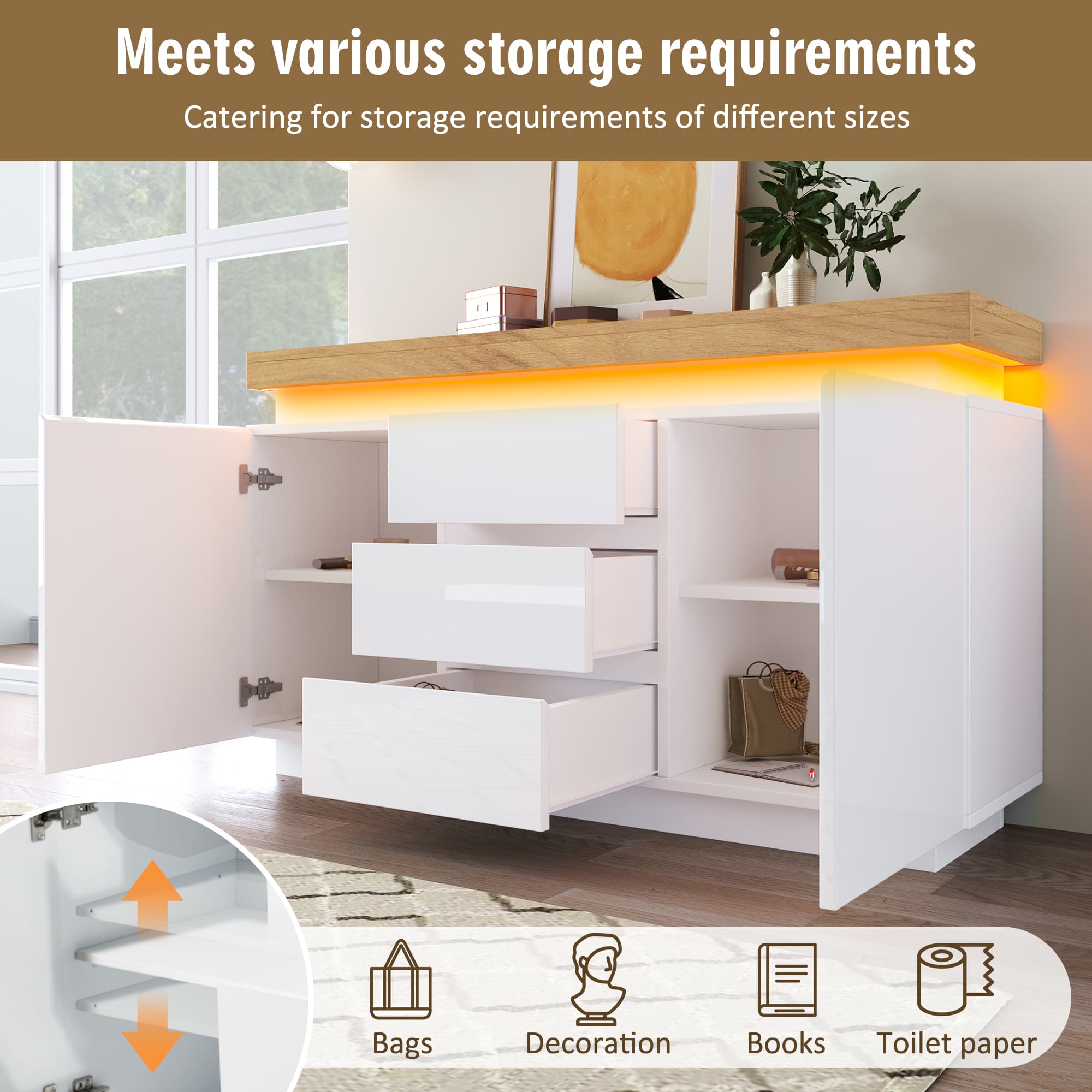 Modern LED Sideboard Cabinet - image 2