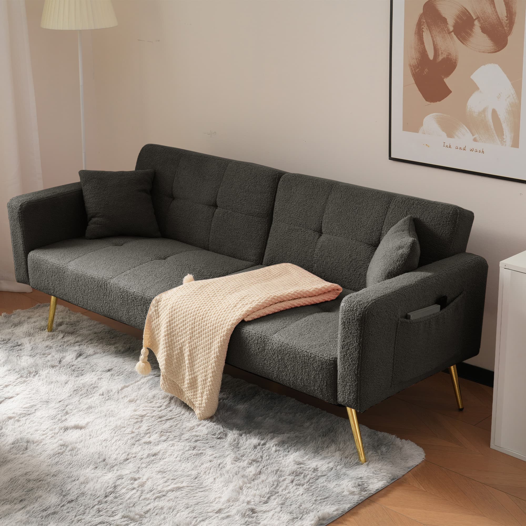 Stylish Sherpa Sofa Bed - image 3