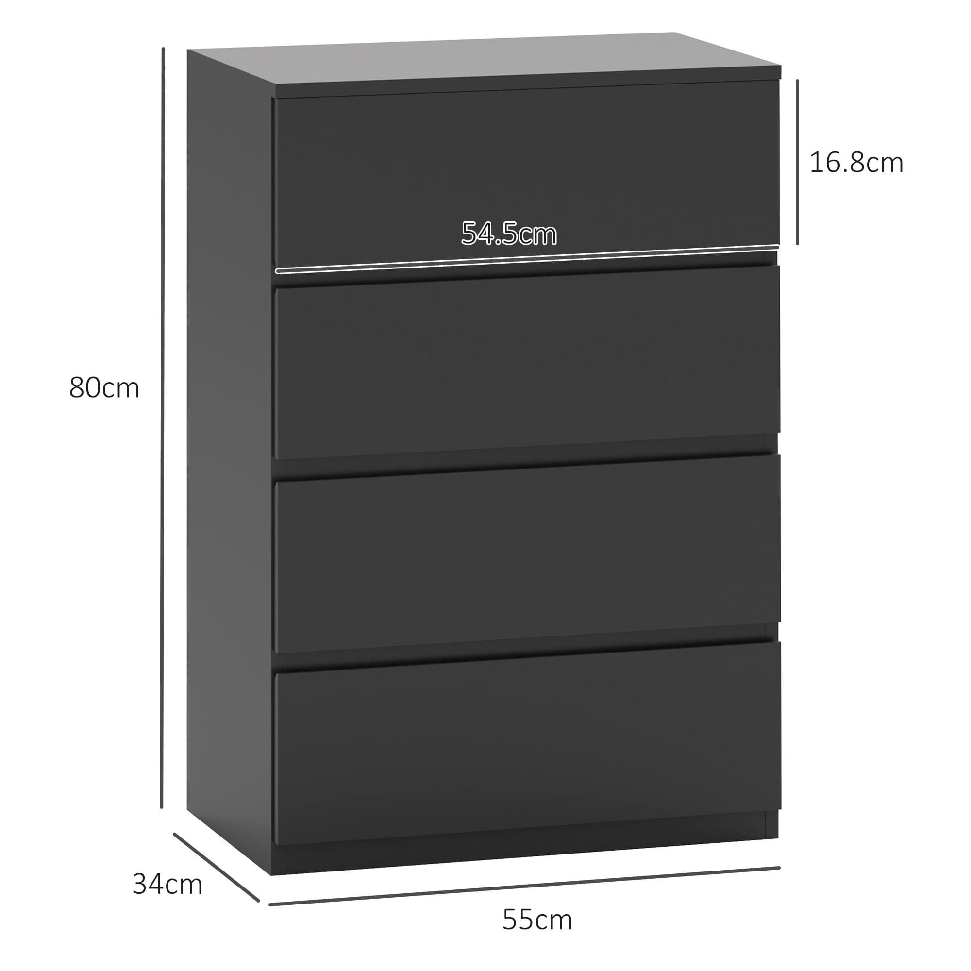 4-Drawer Handleless Chest of Drawers for Bedroom Storage - image 5
