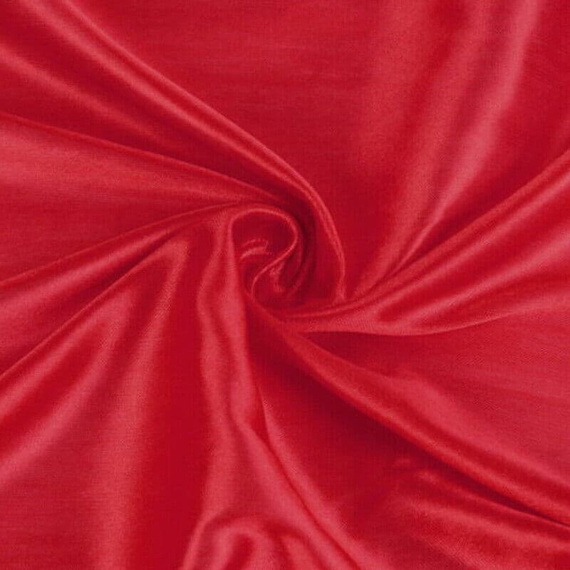 Satin Kimono Robe with Lace Cuffs in Deep Red - image 7