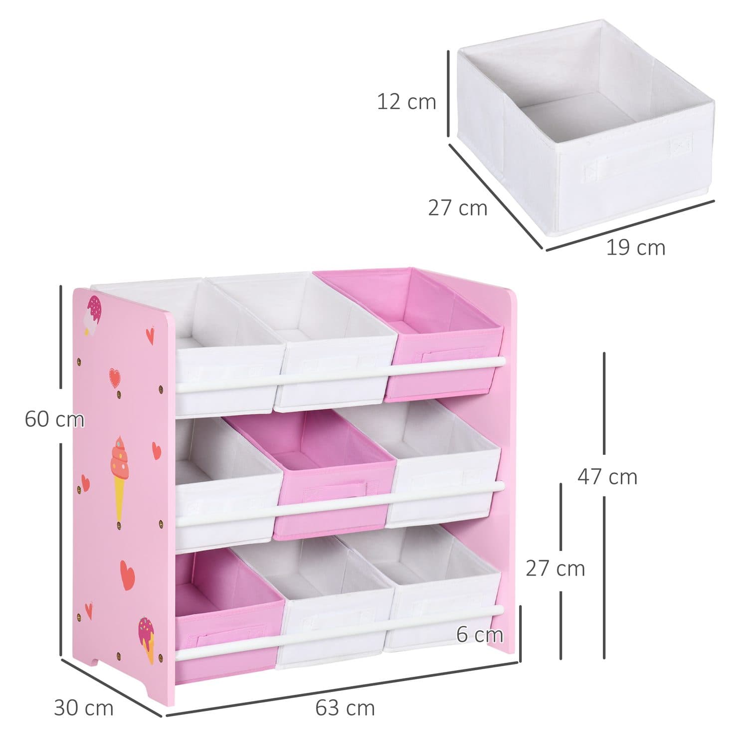 Kids pink storage rack for toys, books and clothes - image 5