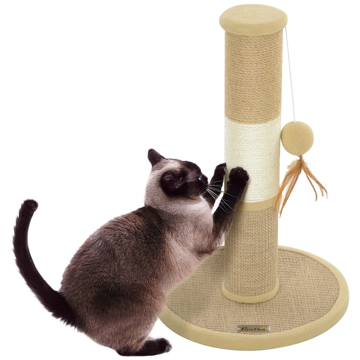 PawHut Cat Scratching Post with Hanging Toy