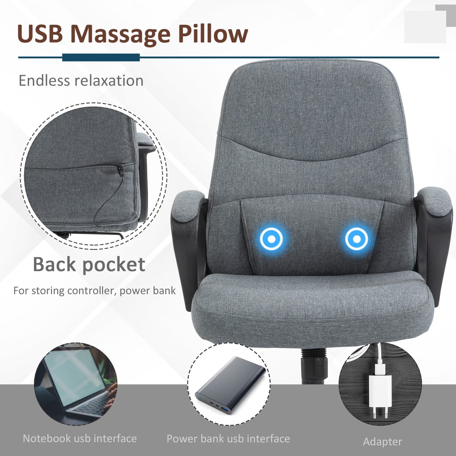 Grey Massage Desk Chair - image 1