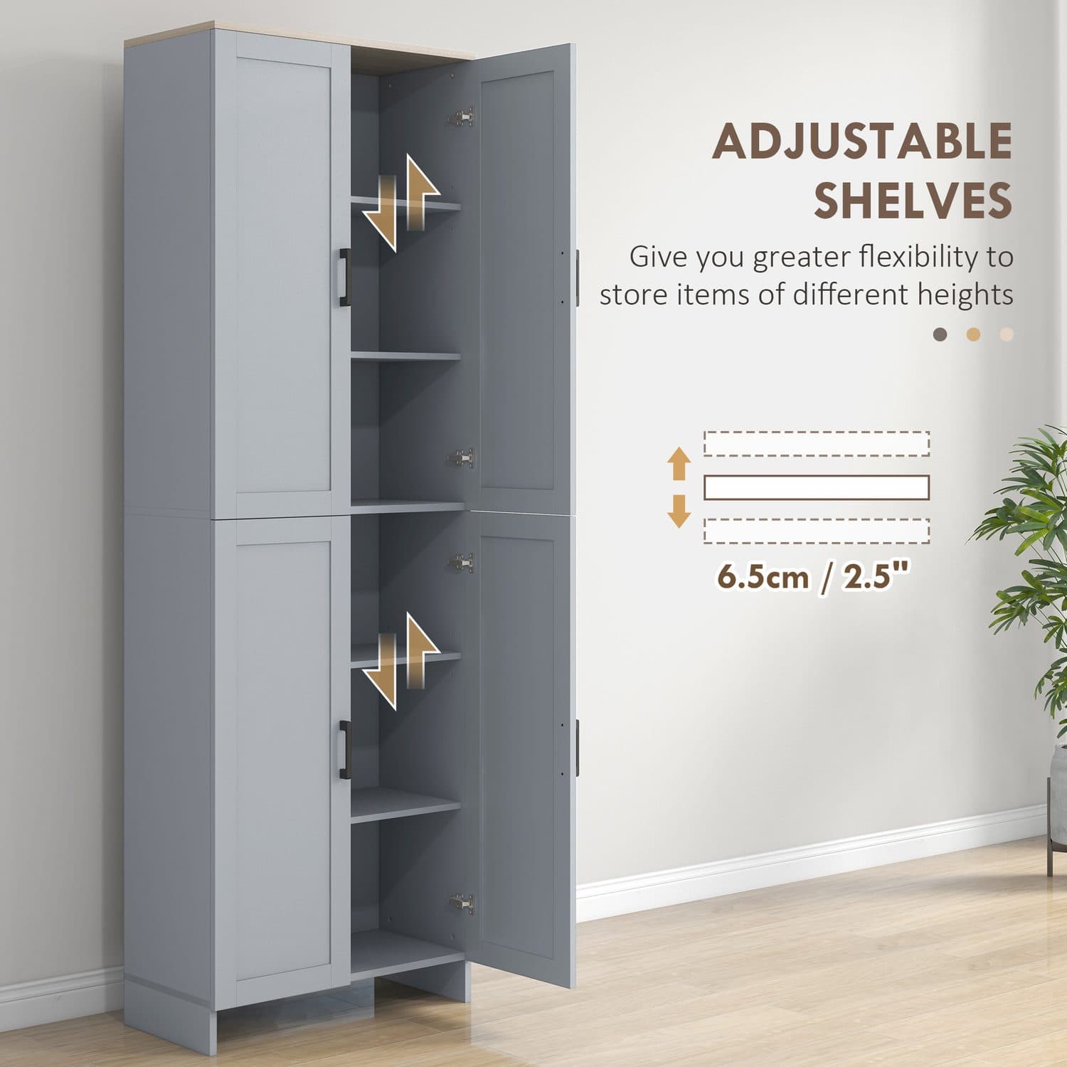 Tall Grey Pantry Cupboard - image 1