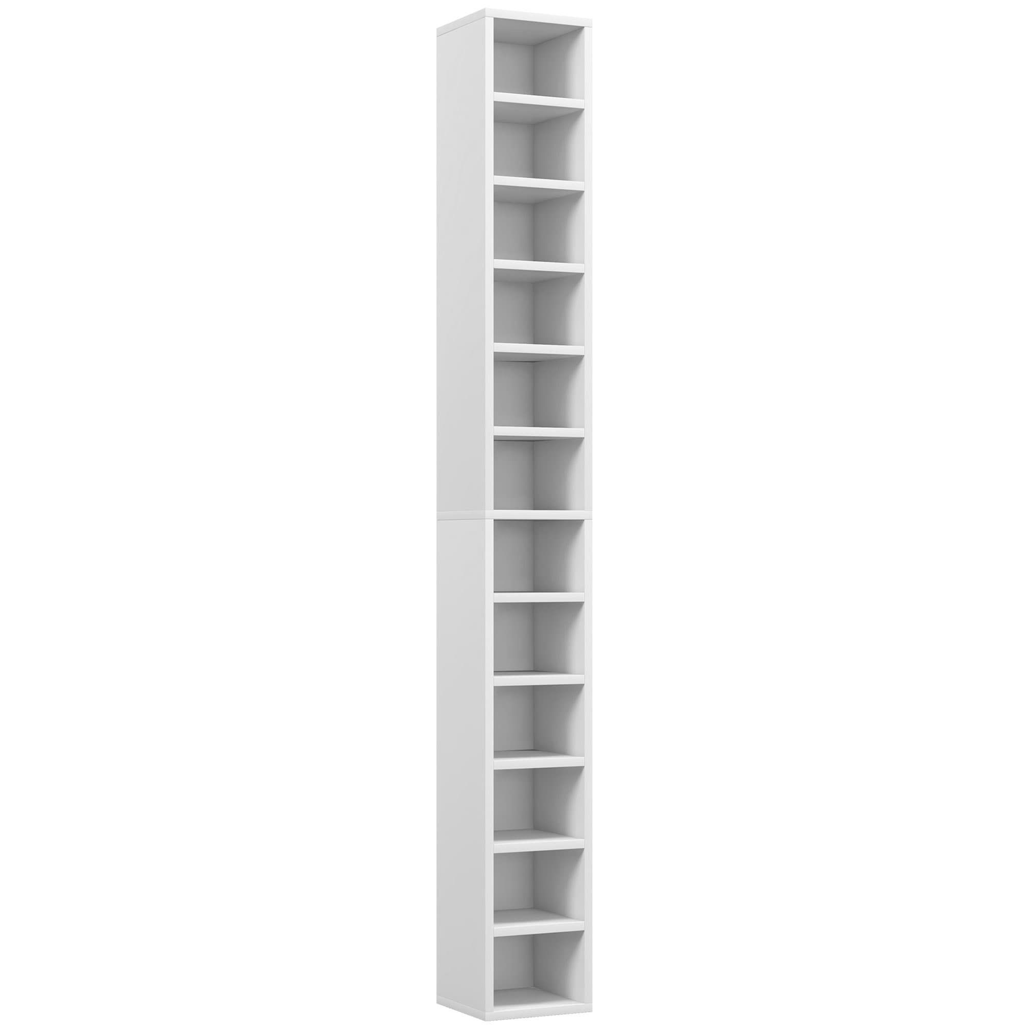 White Tall CD Tower — 204-Disc 12-Tier Media Storage