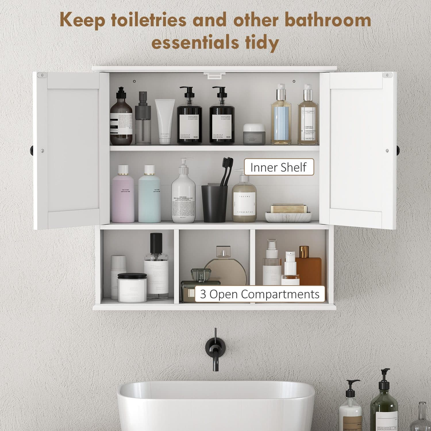 Farmhouse Bathroom Wall Cabinet - image 1