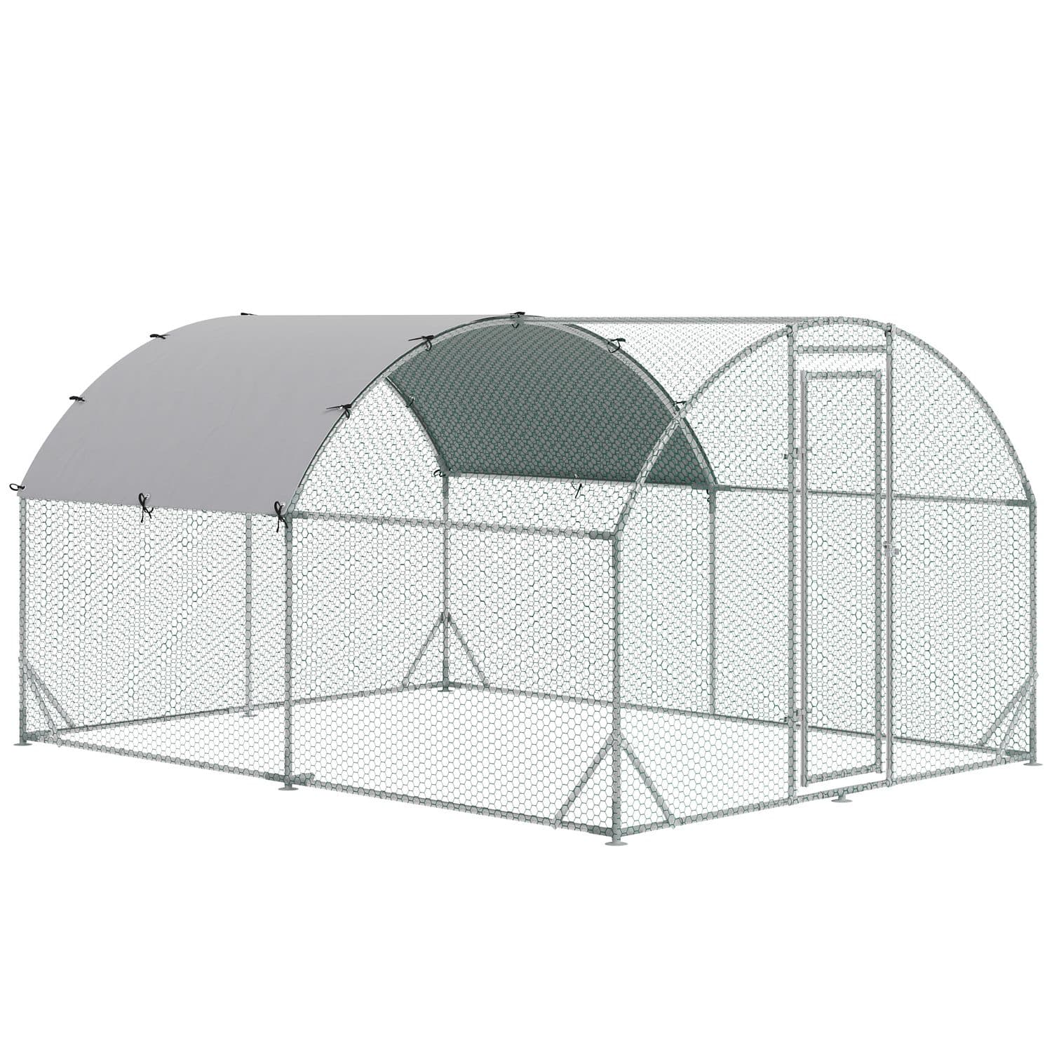 PawHut Walk-In Chicken Run, 2.8 x 3.8 x 2m